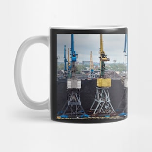 Three colorful loading cranes Mug